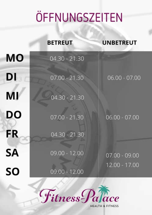 Öffnungszeiten Fitness Palace Brig